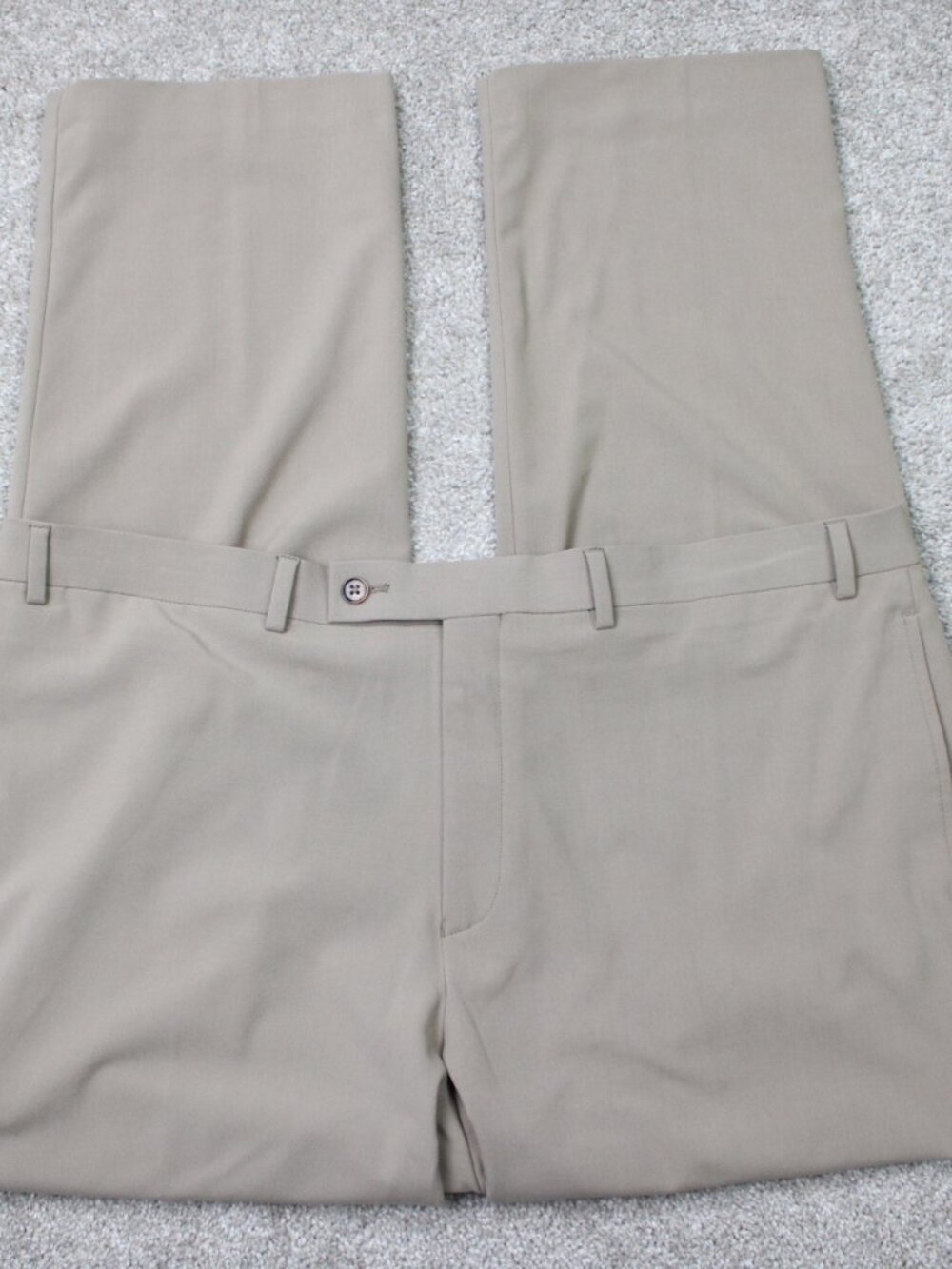 LAUREN Ralph Lauren Pants Mens 42x30 Beige Poly/Viscose Stretch Flat Front